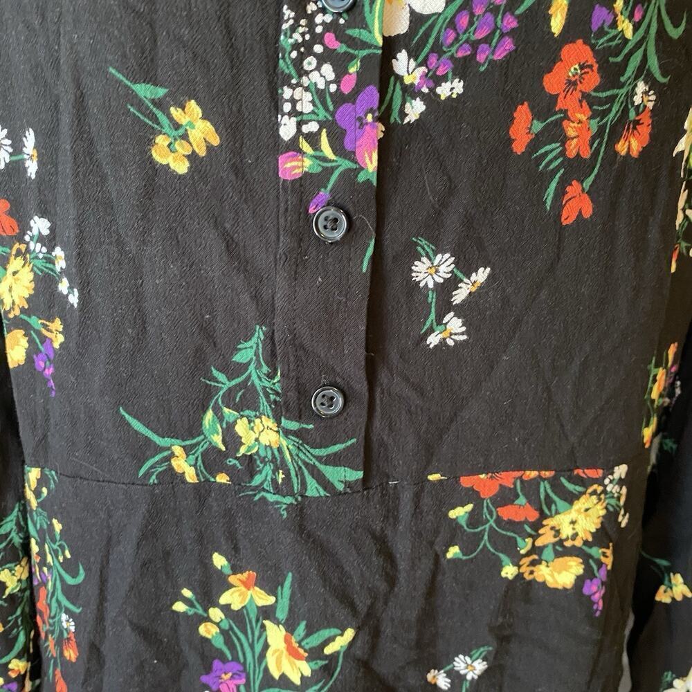 Highline Women XL Floral Mini Shirt Dress Cottagecore Preppy Beach Travel Casual - Picture 8 of 10